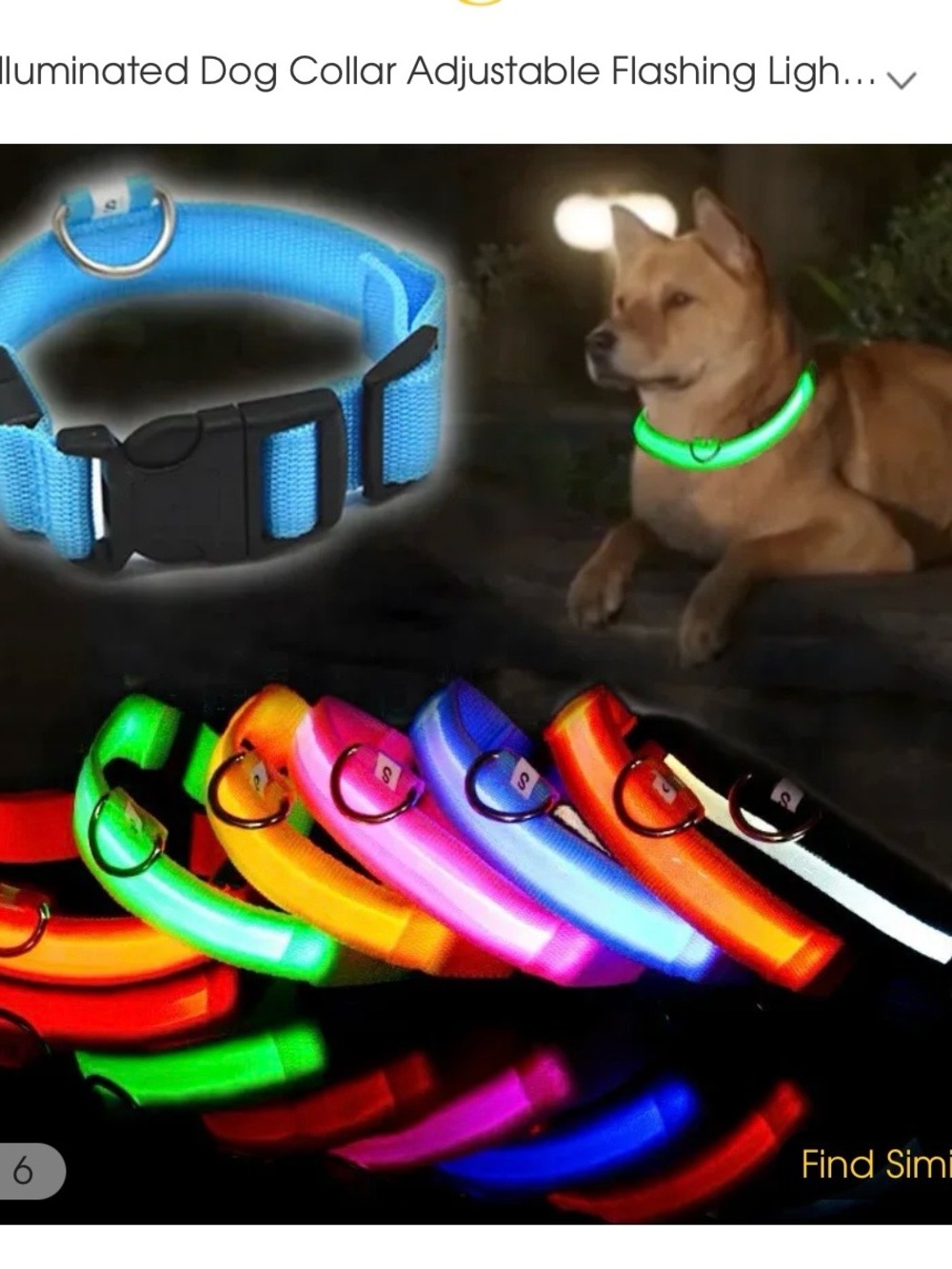 Adjustable Neon Green Dog Collar with LED Light for Nighttime Safty